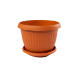 Flowerpot, Bella model, 30 cm, number 5, brown color, plate included